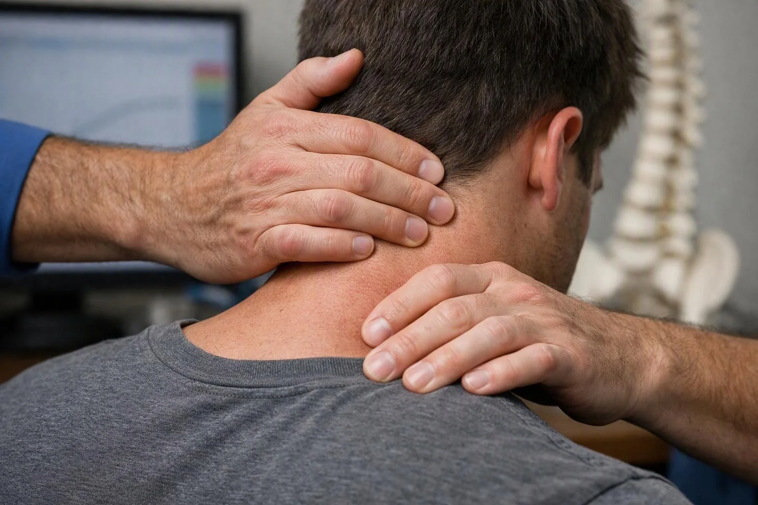 editorial documentary photograph of wide establishing view of a setting where "Chiropractic Evaluation After a Car Accident